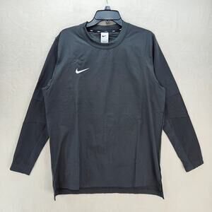 NIKE MEN'S SMALL DRI FIT LIGHTWEIGHT BASEBALL PLAYER PULLOVER DK GRAY ANTHRACITE